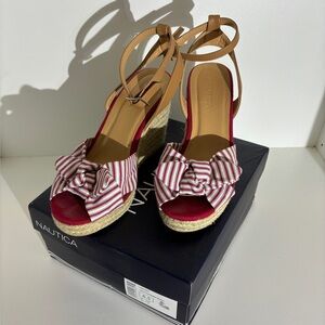 NAUTICA| Curia Red Wedges Size 6.5